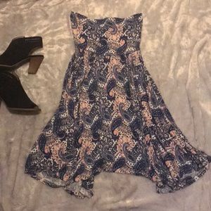 Express like new strapless paisley print dress
